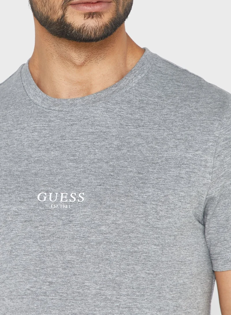 GUESS Logo Printed Crew Neck T-Shirt