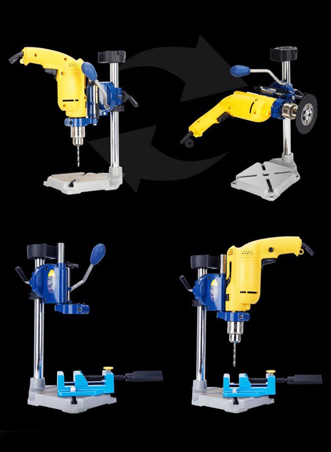 Multi-Function Electric Drill Stand Silver/Blue 20x10x42cm - Image 2