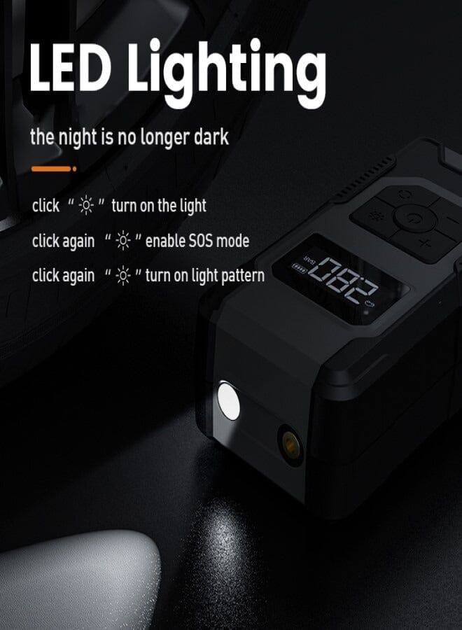 Denx 120W Cordless Car Tire Air Inflator With Portable Charger High Bright LED Flashlight And Powerful Rechargeable Lithium Battery DX1789 - Image 4