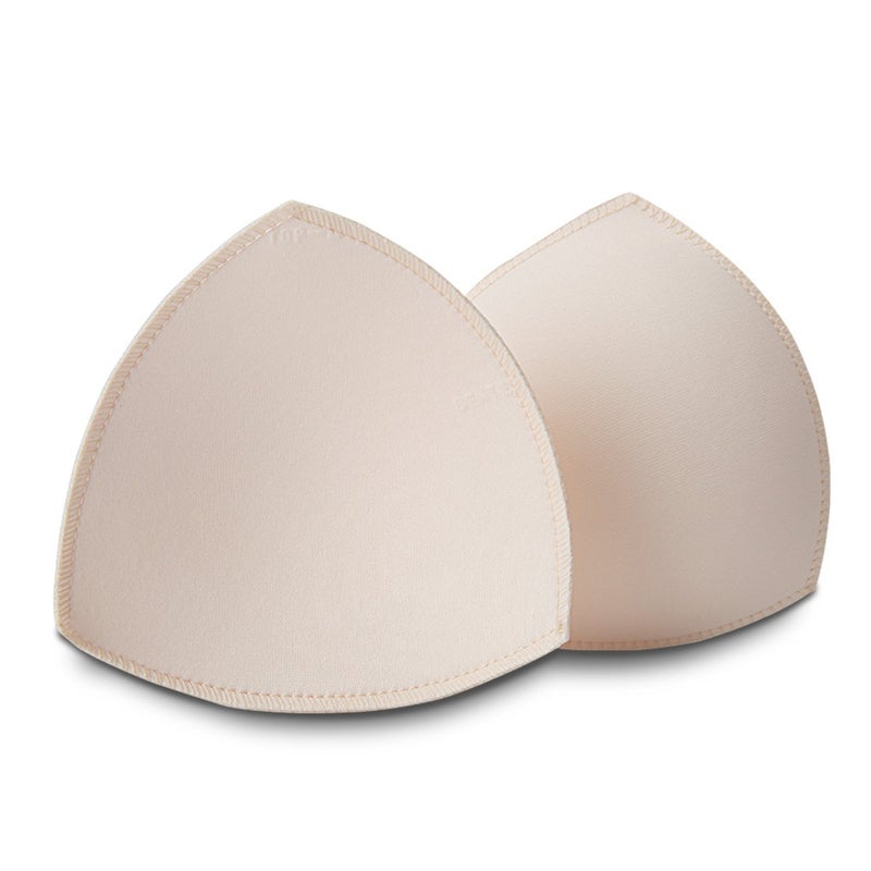 SERMICLE Bra Inserts 4 Pairs, Bra Pads Sewed Stitched Removable for Sports Bra B/C,C/D & D/E Cup Optional (Beige Triangle, B/C Cup) - Image 2