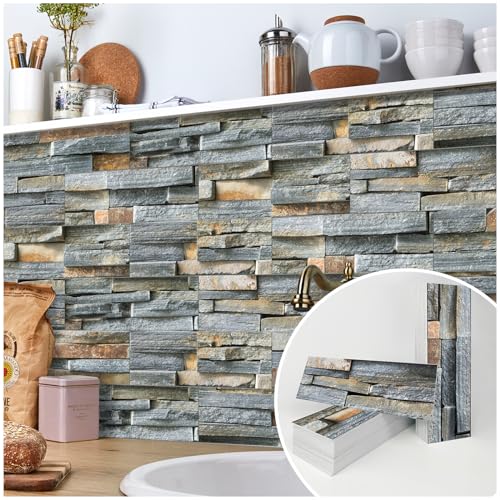 TUOKING 99Pieces Peel and Stick Backsplash Tiles for Kitchen 4x 12 PVC SelfAdhesive Subway Matte Faux Stone Wall Panel Brick Stick on Backspalsh for BathroomLPM1699PCS - Image 1