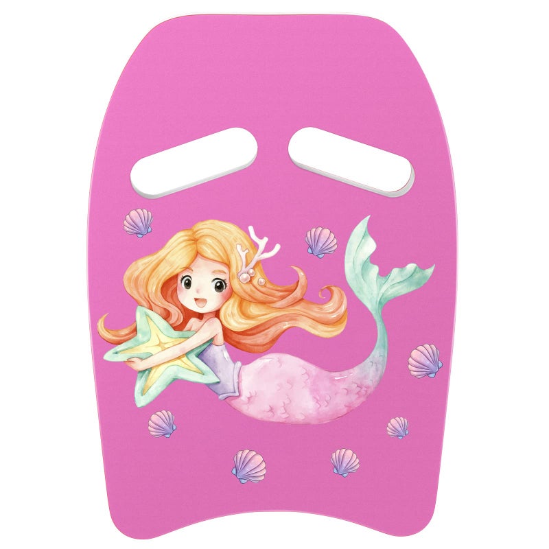 MoKo Swim Kickboard, Cartoon Mermaids Swimming Training Kick Board Pool Exercise Equipment Promote Natural Swimming Position Water Fun Tool for Kids, Star Mermaid Pink - Image 1