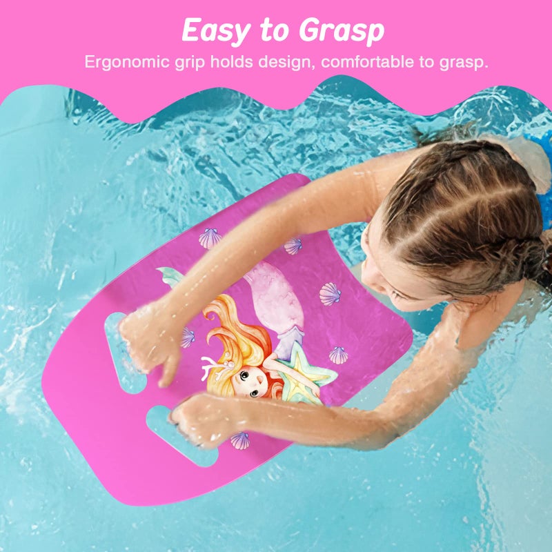 MoKo Swim Kickboard, Cartoon Mermaids Swimming Training Kick Board Pool Exercise Equipment Promote Natural Swimming Position Water Fun Tool for Kids, Star Mermaid Pink - Image 4
