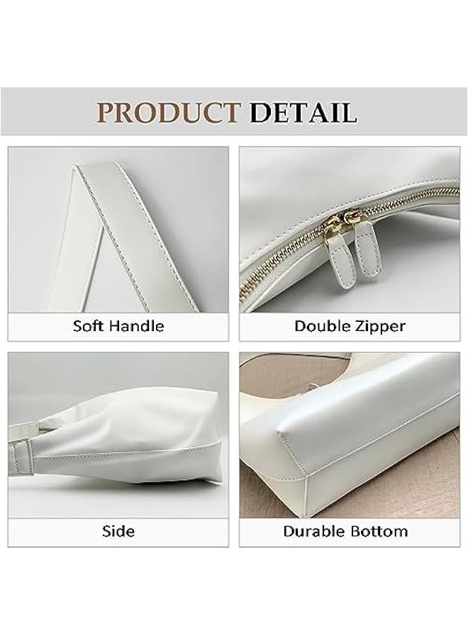 Arabest Leather Hobo Bags for Women Small Soft Shoulder Purse Slouchy Tote Handbags with Double Zipper Design 2025 - Image 2