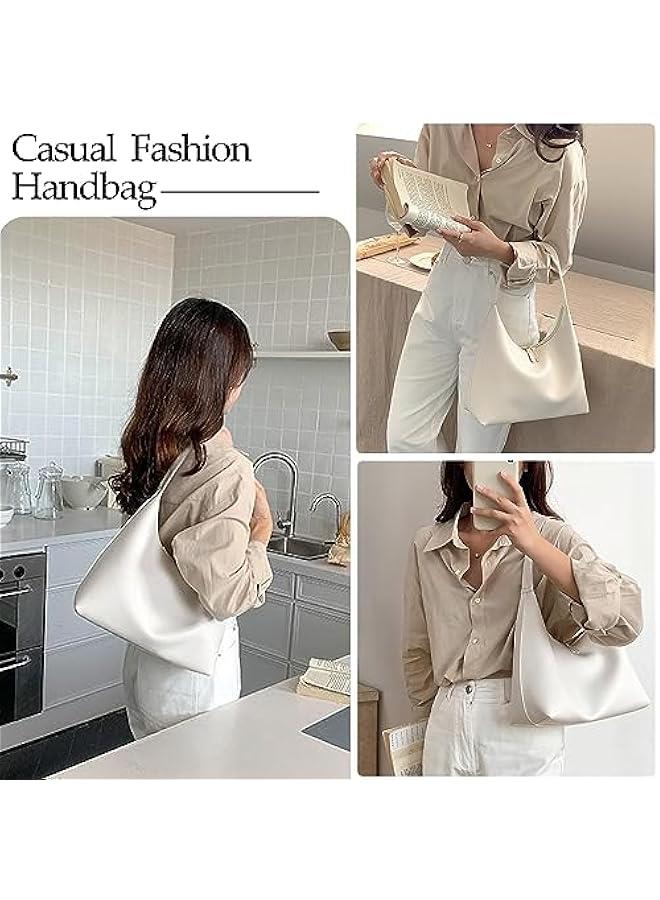 Arabest Leather Hobo Bags for Women Small Soft Shoulder Purse Slouchy Tote Handbags with Double Zipper Design 2025 - Image 5