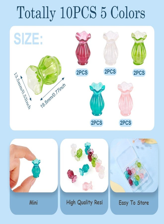 Craftdady 10pcs Vase Miniature Dollhouse Mini Resin Vase Miniature Ornaments Micro Landscape Home Dollhouse Accessories 19.5x13.5 mm for Home Garden Decoration - Image 3