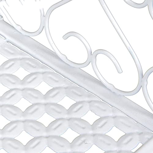 Saim Large Hanging Plant Holder Railing Shelf, Metal Fence Planters with Hooks Flower Bucket for Balcony Outdoor Garden Window Porch Patio（23.5x8x4.5 Inch - White - Image 4