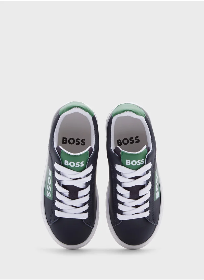 BOSS Kids Low Top Lace Up Sneakers