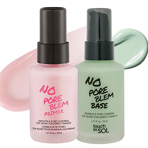 TOUCH IN SOL No Pore Blem Primer Redness Correcting Base Set Pore Filler Blurring Primer Before Makeup Tone Neutralizing before Foundation Pore Minimizing Sebum and Shine Control 101fl oz - Image 1