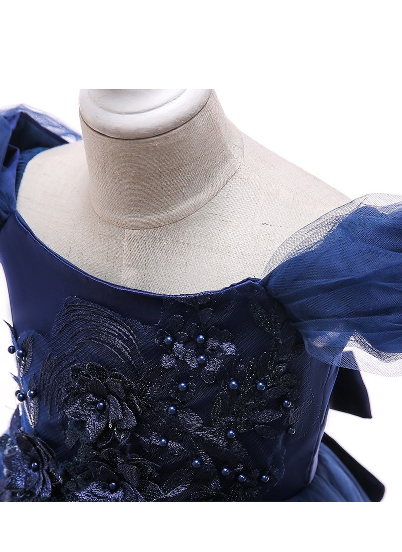 Best Gift Fashion - فستان طويل للأطفال لحفلات أعياد الميلاد وحفلات الزفاف لون أزرق - Image 1