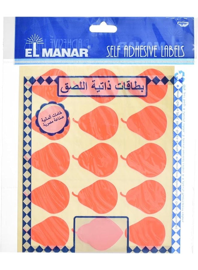 El Manar Charming Pear-Shaped Adhesive Label Sticker, 31x41 mm With Premium Material Suitable For Home, School And Office - Image 3