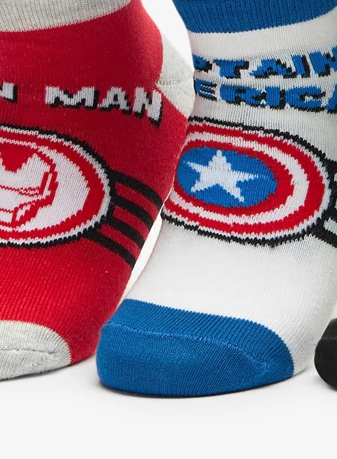 مارفل Boys Marvel Avengers Print Ankle Length Socks - Set of 3