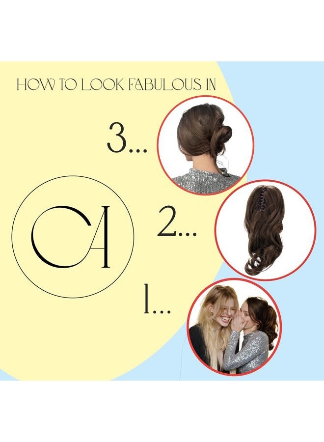 CAISHA by PRETTYSHOP 14" Natural Wavy Ponytail With Butterfly Clip Hairpiece Heat-resistant Synthetic Fibres Brown Mix H128 - Image 3