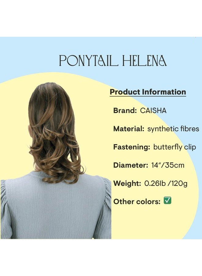 CAISHA by PRETTYSHOP 14" Natural Wavy Ponytail With Butterfly Clip Hairpiece Heat-resistant Synthetic Fibres Brown Mix H128 - Image 2