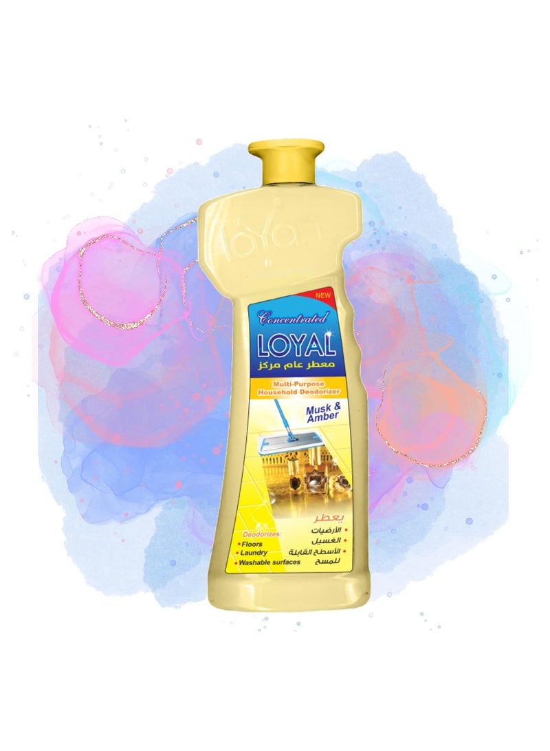 لويال مزيل الروائح الكريهة المنزلي المركز متعدد الأغراض من لويال، معطر، مزيل للروائح، منظف للأسطح القابلة للغسل والأرضيات والغسيل وعطر المسك والعنبر، 700 مل (عبوة واحدة، 700 مليلتر) - Image 1