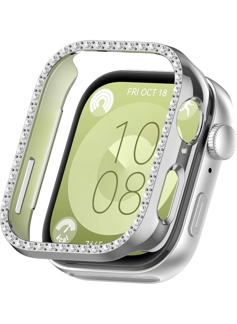 Cover Bling Case Compatible With Huawei Watch Fit 3, Hard PC Frame With Out Screen Only Frame Case, Crystal Diamonds Bumper Cover for Women Girls, Slim Protective (Gold) - Image 4