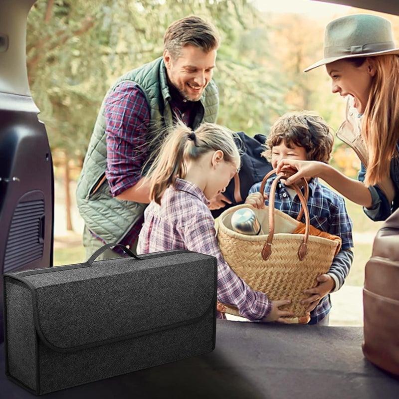 Bolivia's Bolivia Car Trunk Organizer - Felt Trunk Storage Organizer, Cargo Bag for Cars and Other Vehicles (Grey) - Image 4