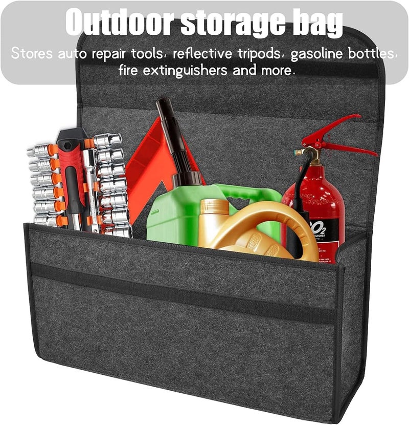 Bolivia's Bolivia Car Trunk Organizer - Felt Trunk Storage Organizer, Cargo Bag for Cars and Other Vehicles (Grey) - Image 3