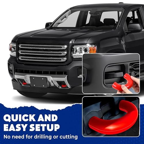 MITANLUXI Tow Hook Covers Compatible with Chevy Colorado Trailboss 2015-2026 & GMC Canyon 2015 2016 2017 2018 2019 2020 2021 2022 Accessories (Not Fit 2023-2026 Colorado Z71 ZR2)-Upgrade Design, Silicone Rubber - Image 5