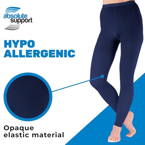 ABSOLUTE SUPPORT Compression Leggings for Women 20-30mmHg - Footles High Waist Compression Tights for Circulation during Pregnancy, Sports, Workout, Running - Navy, Medium - A717NV2 - Image 5
