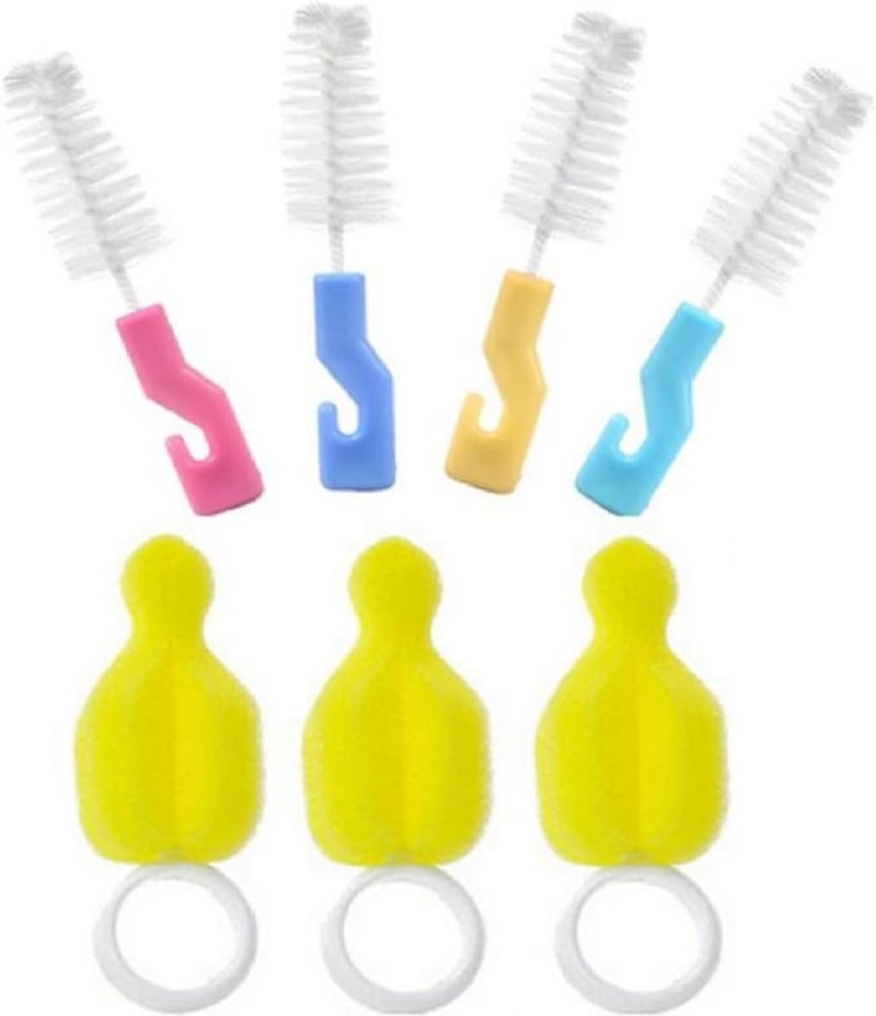 pankdream Baby Nipple Milk Bottle Brush Pacifier Sponge Cleaning Brushes Cleaner Brushing Brush for All Nipples Baby Bottle Coffee CupRandom Color - Image 1