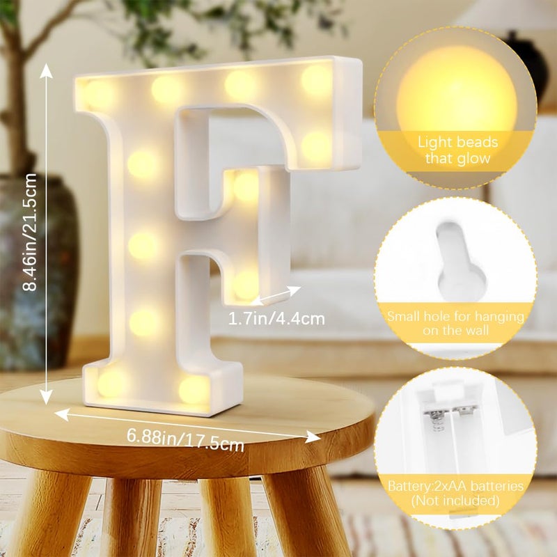 QWZify Marquee Letters F  Led Letters Lights Alphabet  Bedroom Decor  Led Light Up Letters  Decoration for Bedroom  Light Up Name Sign for Wall  Light Box Letters  Letras Con Luces para Decorar Fiestas - Image 2