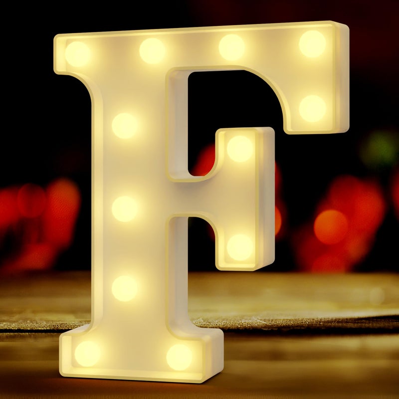 QWZify Marquee Letters F  Led Letters Lights Alphabet  Bedroom Decor  Led Light Up Letters  Decoration for Bedroom  Light Up Name Sign for Wall  Light Box Letters  Letras Con Luces para Decorar Fiestas - Image 1