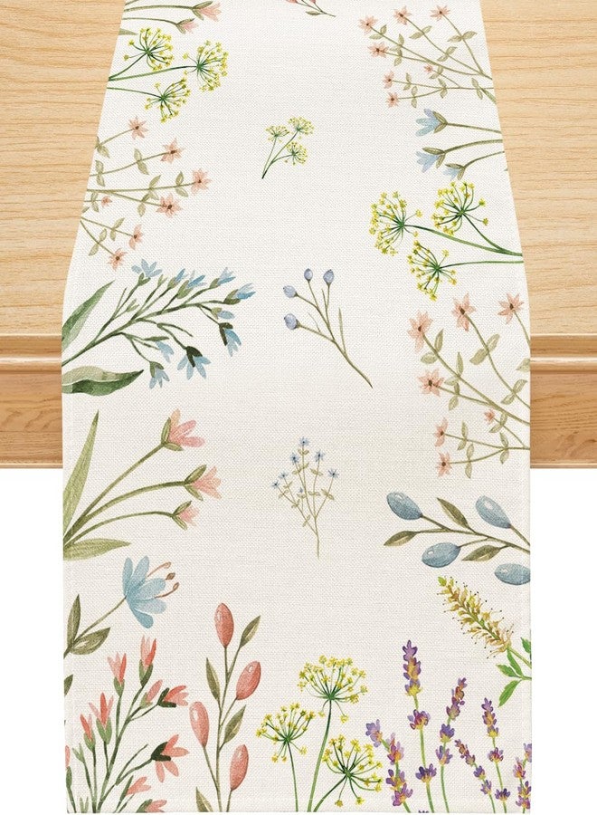Siilues Spring Summer Table Runner, Spring Table Decorations Flower Spring Runner for Table Seasonal Spring Holiday Decor for Indoor Outdoor Dining Table Decorations (13'' x 72'') - Image 1