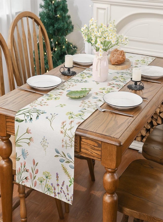 Siilues Spring Summer Table Runner, Spring Table Decorations Flower Spring Runner for Table Seasonal Spring Holiday Decor for Indoor Outdoor Dining Table Decorations (13'' x 72'') - Image 2
