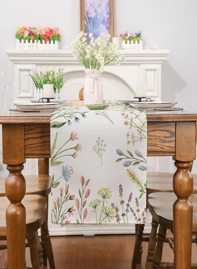 Siilues Spring Summer Table Runner, Spring Table Decorations Flower Spring Runner for Table Seasonal Spring Holiday Decor for Indoor Outdoor Dining Table Decorations (13'' x 72'') - Image 3