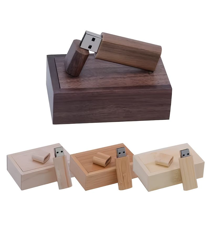 Carbonized Bamboo 128GB USB Flash Drive High End Gift Collection U Disk - Image 1