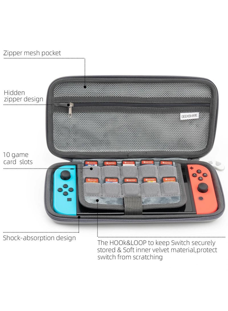 GeekShare Cat Ears Carry Case Compatible with Switch/Switch OLED Model Portable Hard shell Slim Travel Carrying Case fit Switch Console - Image 4