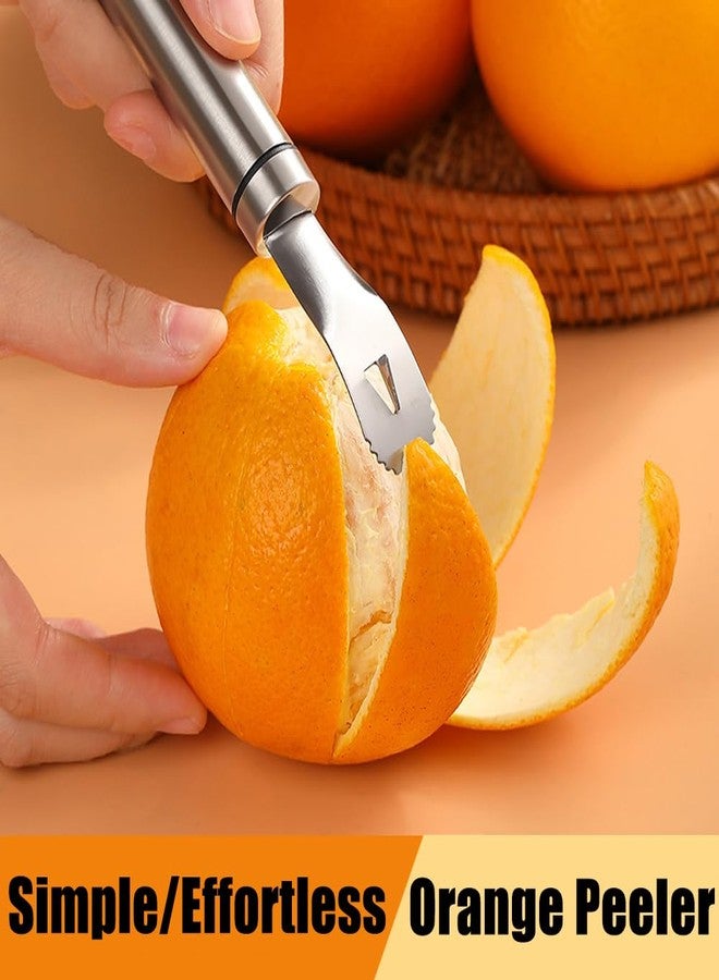GZMAISULEE Stainless Steel Orange Peeler Easy and Quick Peeling Long Handle Orange Citrus Peeler Tool Triangle Shovel and Serrated Shovel Orange Peeler Creative Kitchen Gadgets - Image 3
