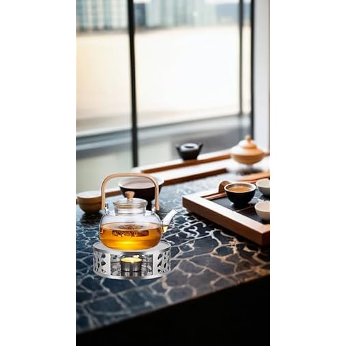 Honwor Stainless Steel Teapot Warmer With Tea Light Candle Holder  For Home Office  Tea House UseKeeps Tea  Coffee Pots Warm - Image 5