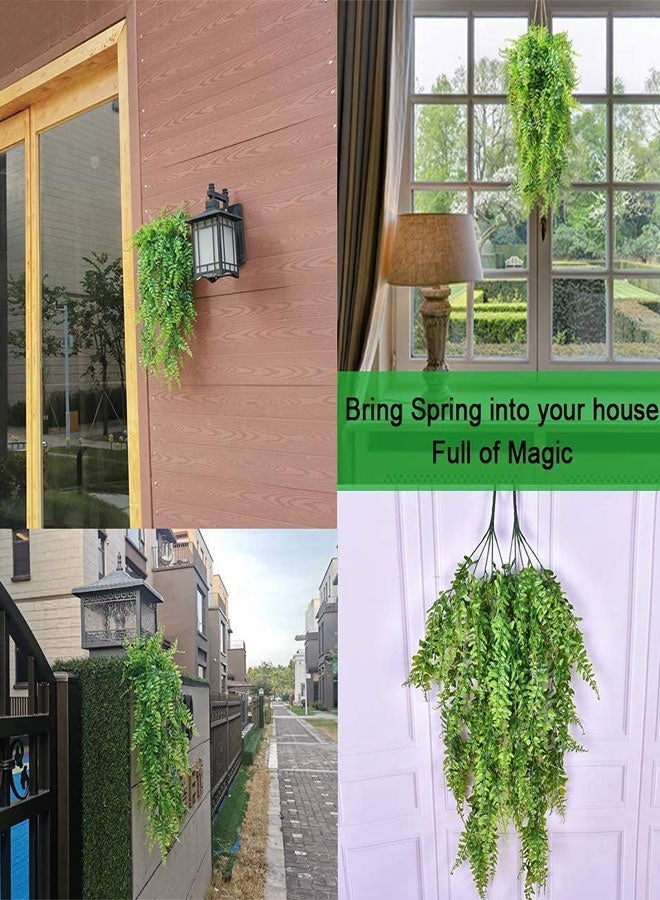 HOOTO 2 pcs Artificial Hanging Ferns Plants Vine Fake Ivy Boston Fern Hanging Plant Outdoor UV Resistant Plastic Plants (Green) ﻿ - Image 4