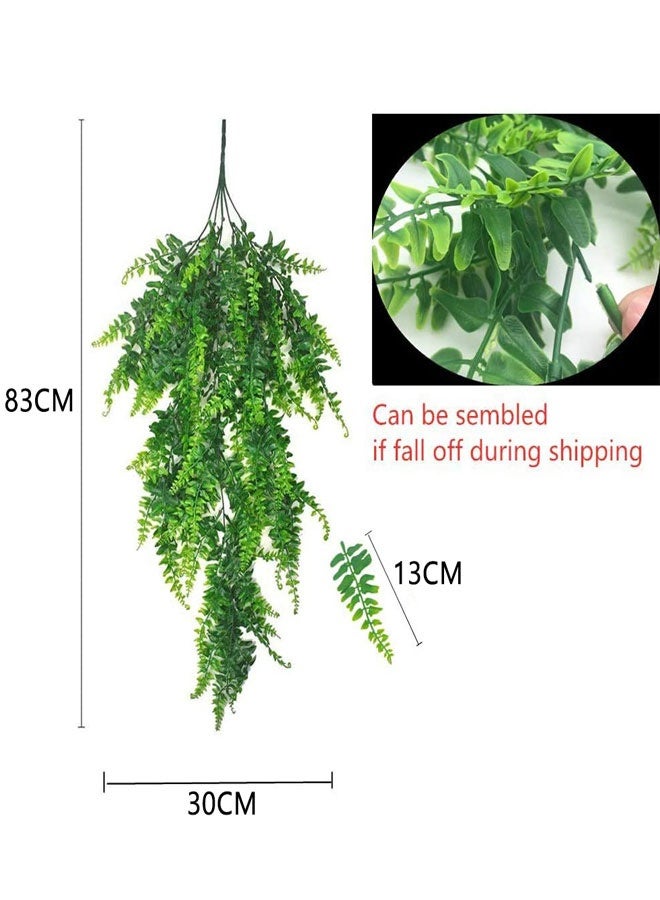 HOOTO 2 pcs Artificial Hanging Ferns Plants Vine Fake Ivy Boston Fern Hanging Plant Outdoor UV Resistant Plastic Plants (Green) ﻿ - Image 2