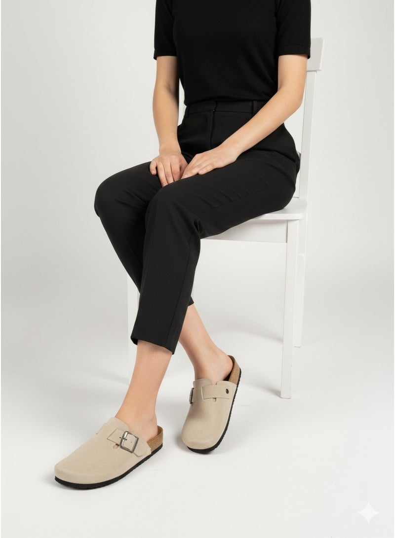 Vbranda Comfortable Mule with side buckle SF-72-BEIGE - Image 2