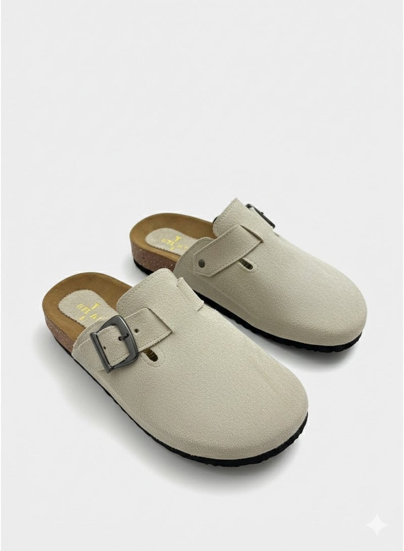 Vbranda Comfortable Mule with side buckle SF-72-BEIGE - Image 1