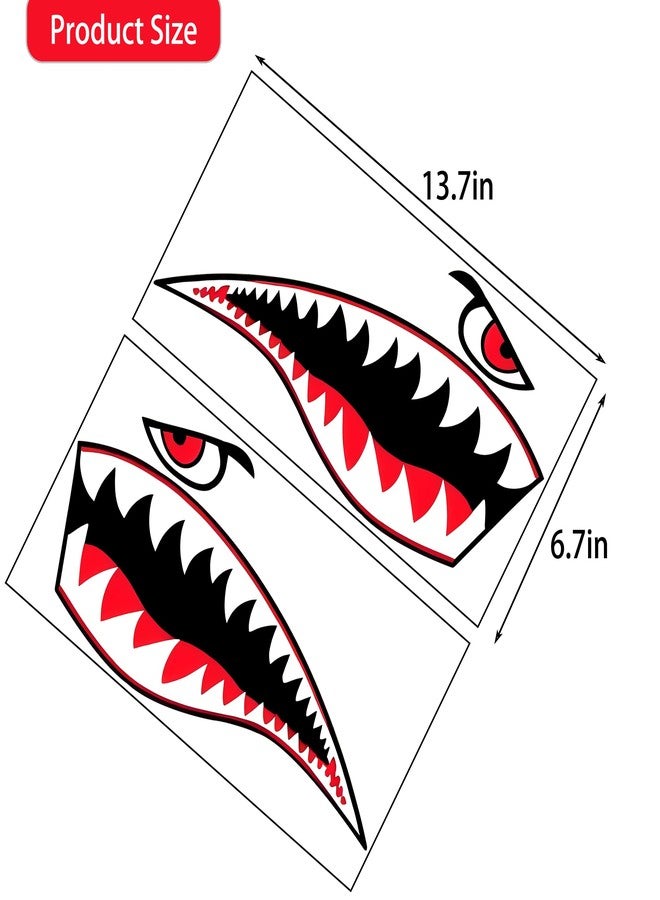 MOOCY Shark Teeth Sticker， Waterproof PVC Flying Tiger Shark Mouth Decal for Kayak, Canoe, Fishing Boat DIY Accessories (FLYING TIGER SHARK) - Image 4