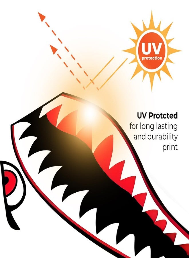 MOOCY Shark Teeth Sticker， Waterproof PVC Flying Tiger Shark Mouth Decal for Kayak, Canoe, Fishing Boat DIY Accessories (FLYING TIGER SHARK) - Image 3