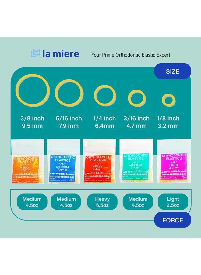LA MIERE أشرطة مطاطية داخل الفم غير مصنوعة من اللاتكس من يوني ميديك - 3 عبوات تحتوي على 300 قطعة بحجم 3/16 بوصة (4.8 مم) - متوسطة - Image 4