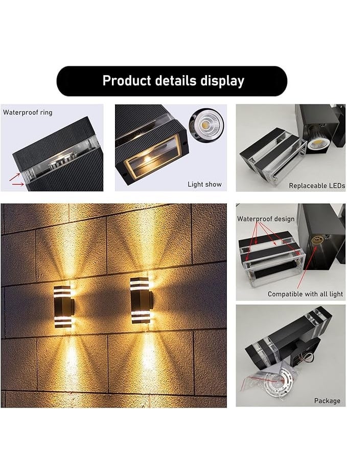 12 Inch Square LED Lights, 14W 4000K White Outdoor Wall Light, Aluminum Body, Waterproof, IP65, LED Porch Light for Home, Patio, Garage, Garden - Image 3