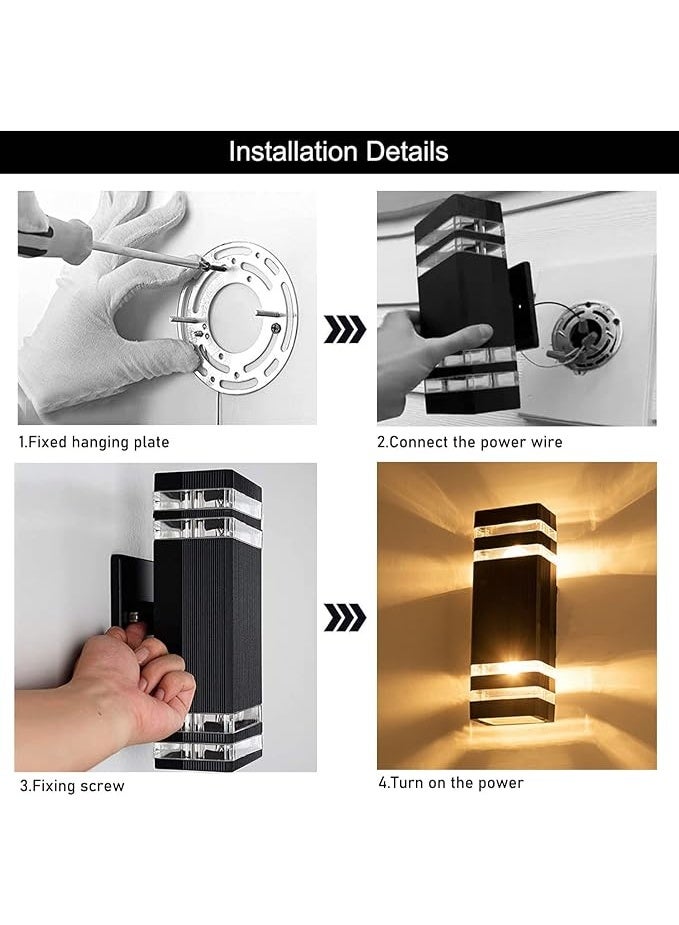 12 Inch Square LED Lights, 14W 4000K White Outdoor Wall Light, Aluminum Body, Waterproof, IP65, LED Porch Light for Home, Patio, Garage, Garden - Image 4