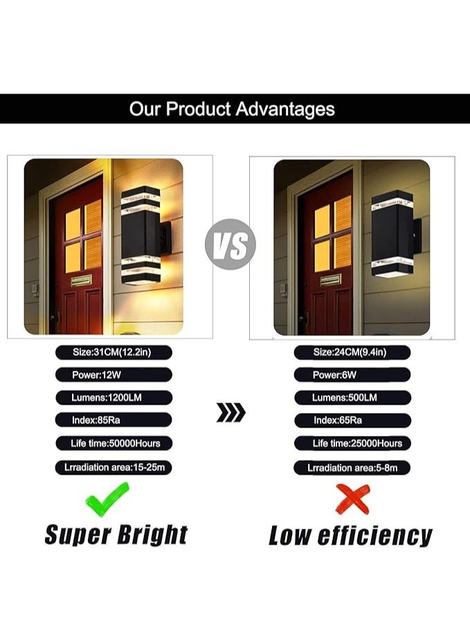 12 Inch Square LED Lights, 14W 4000K White Outdoor Wall Light, Aluminum Body, Waterproof, IP65, LED Porch Light for Home, Patio, Garage, Garden - Image 5