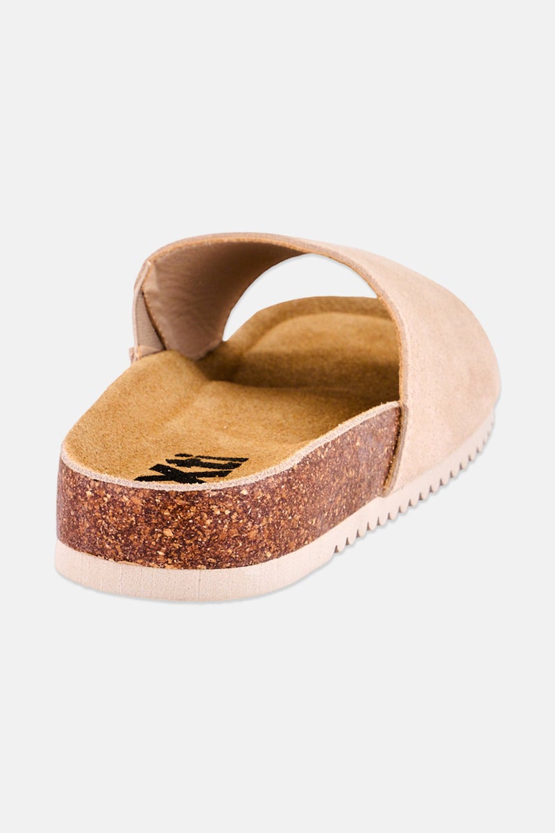 Xti Women Brand Logo Slip On Sandals, Beige - Image 3
