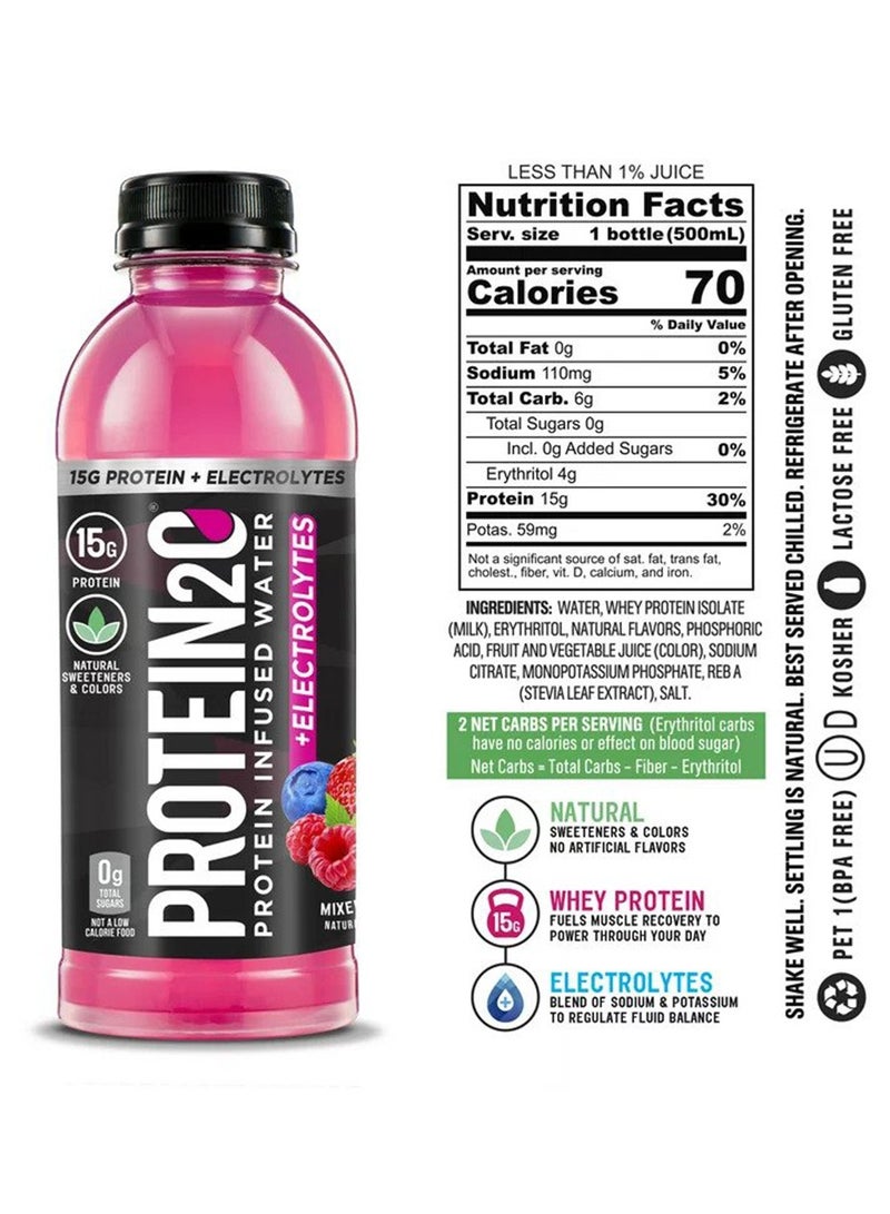 بروتين 20 الماء المملوء بالبروتين بالإضافة إلى الطاقة مع التوت المختلط -500 مل - Image 2