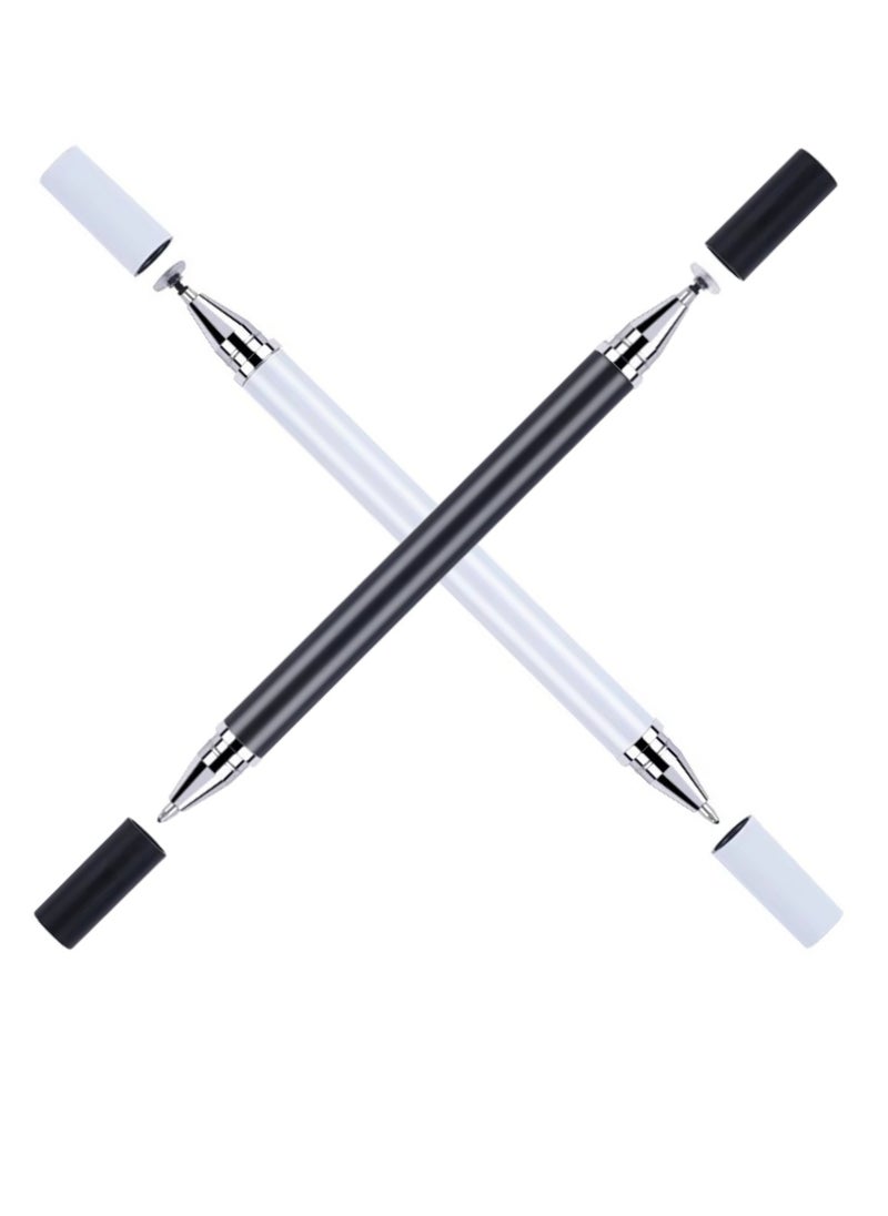 Generic - iPad Pen and Ink 2 in 1 iPad Android iOS and Phone Accessories Desktop Touch Pen, 2 Pieces Black White - Image 1