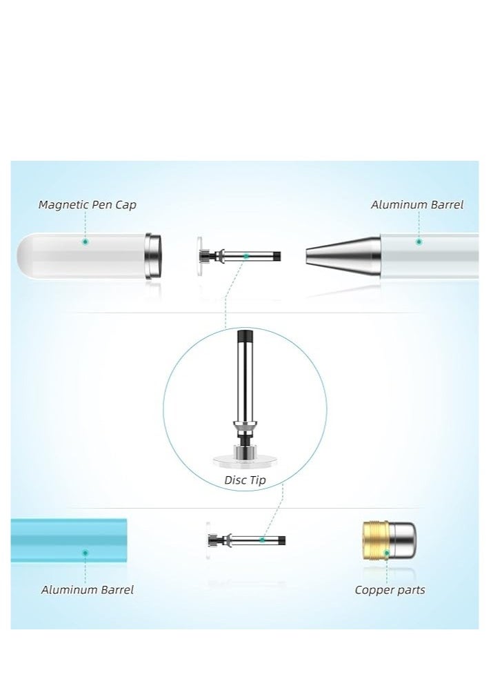 Generic - iPad Pen and Ink 2 in 1 iPad Android iOS and Phone Accessories Desktop Touch Pen, 2 Pieces Black White - Image 1
