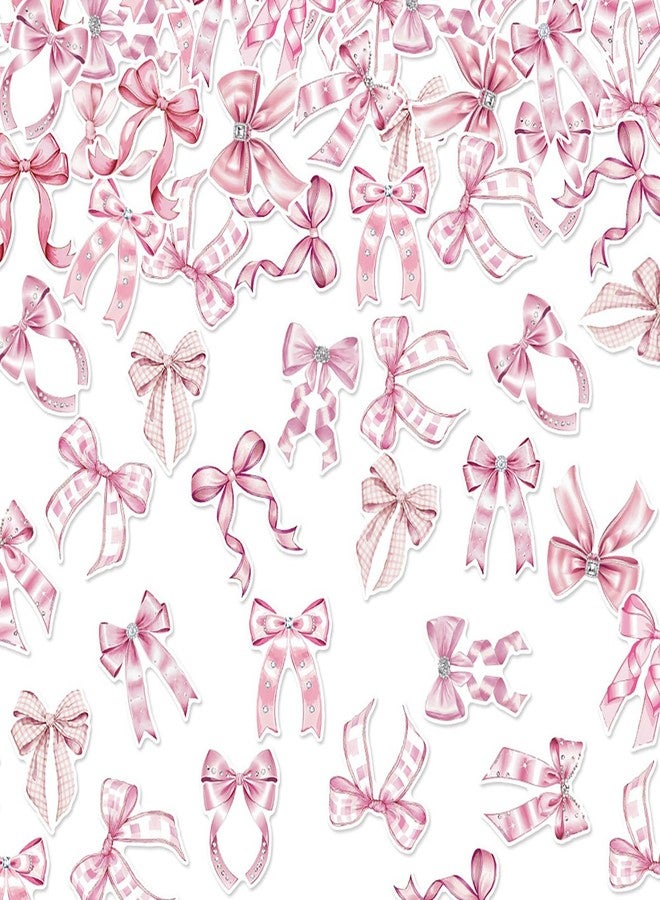 دلفينش قصاصات ورقية على شكل فيونكة وردية، دعائم تصوير مزينة بفيونكات لامعة، زينة حفلات أعياد ميلاد البنات، دعائم تزيين بفيونكات وردية لإضفاء جو مميز - Image 1