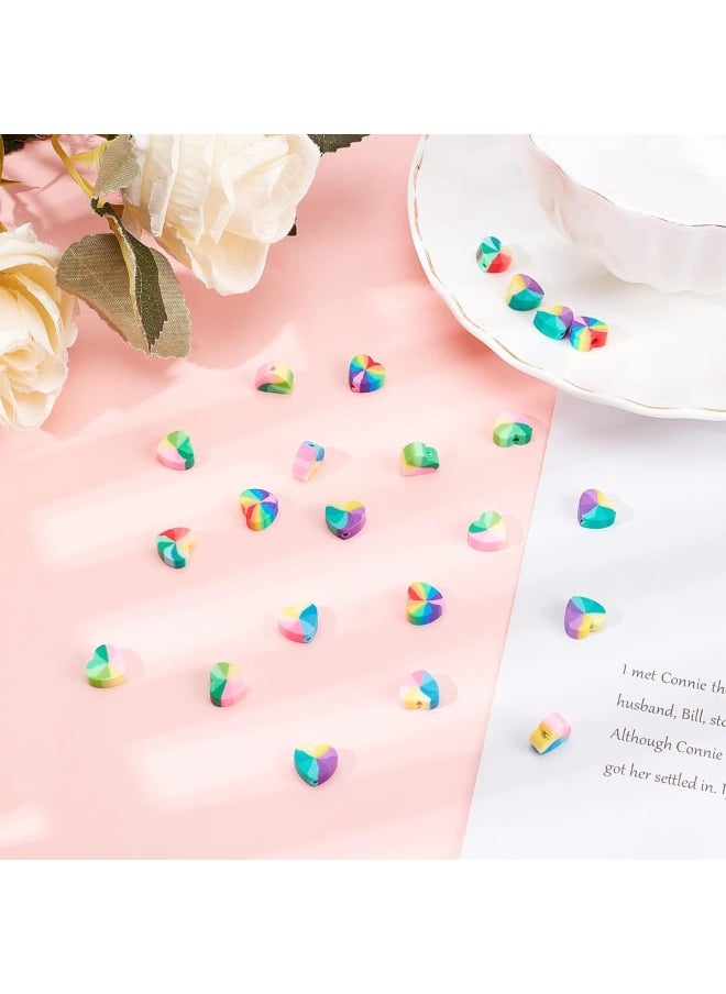 Generic - 1 Box 100Pcs Handmade Heart Shape Polymer Clay Beads Loose Polymer Clay Beads for DIY Jewelry Crafts Supplies Material: Polymer Clay Color: Mixed color Feature: ❤[PREMIUM MATERIAL]: The handmade making beads are made of polymer clay materials with beautiful colors, smooth surface, exquisite appearance, you can enjoy safe and fun craft making with your family and friends. Size: Size: Heart Beads: about 9mm long, 10mm wide, 4mm thick, hole: 1.5mm, 5 colors, 20pcs/color, 100pcs; Container: 4.2x6.7cm, city: 80ml(2.7 fl. oz), 1pc. - Image 1